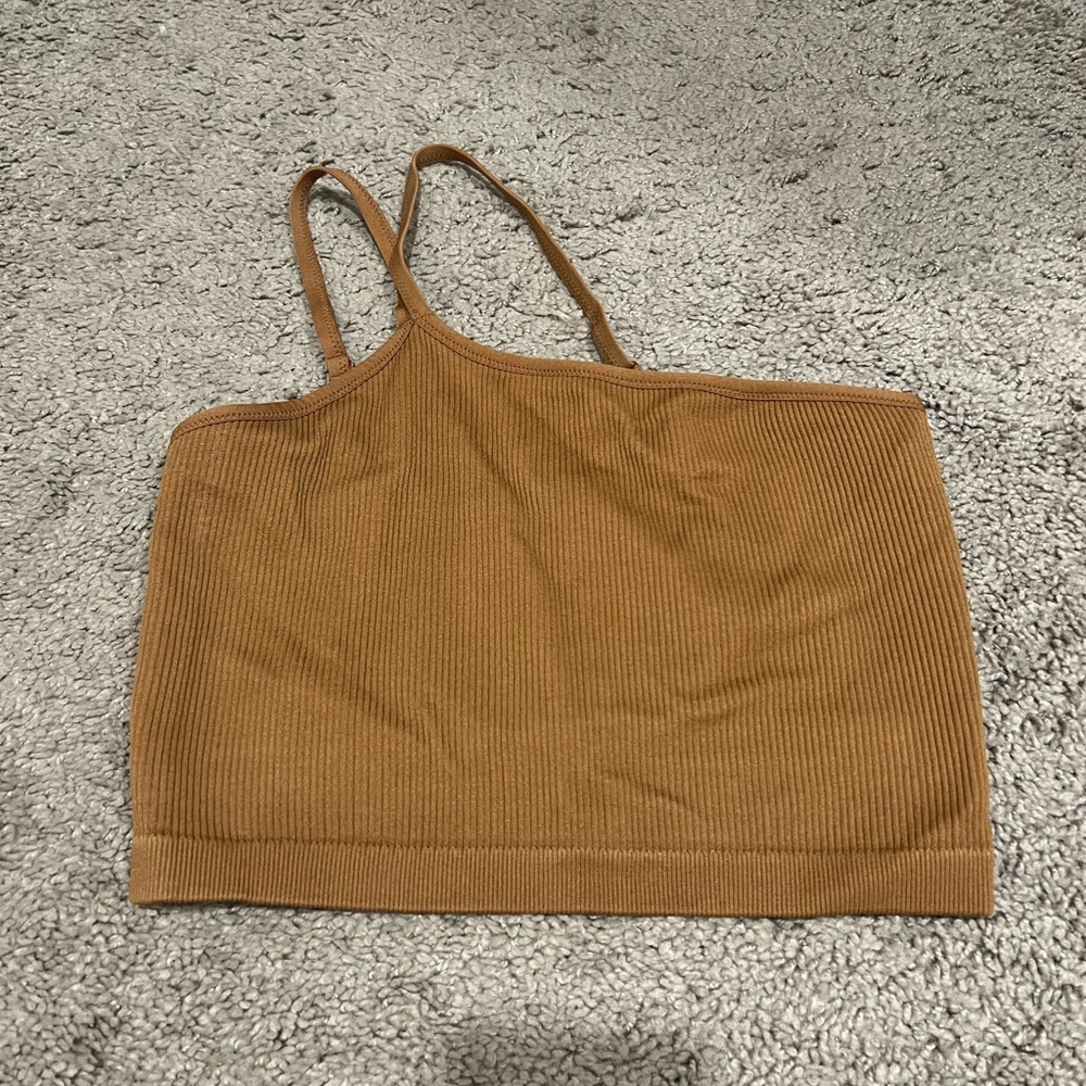 Aerie Brown Ribbed Crop Top